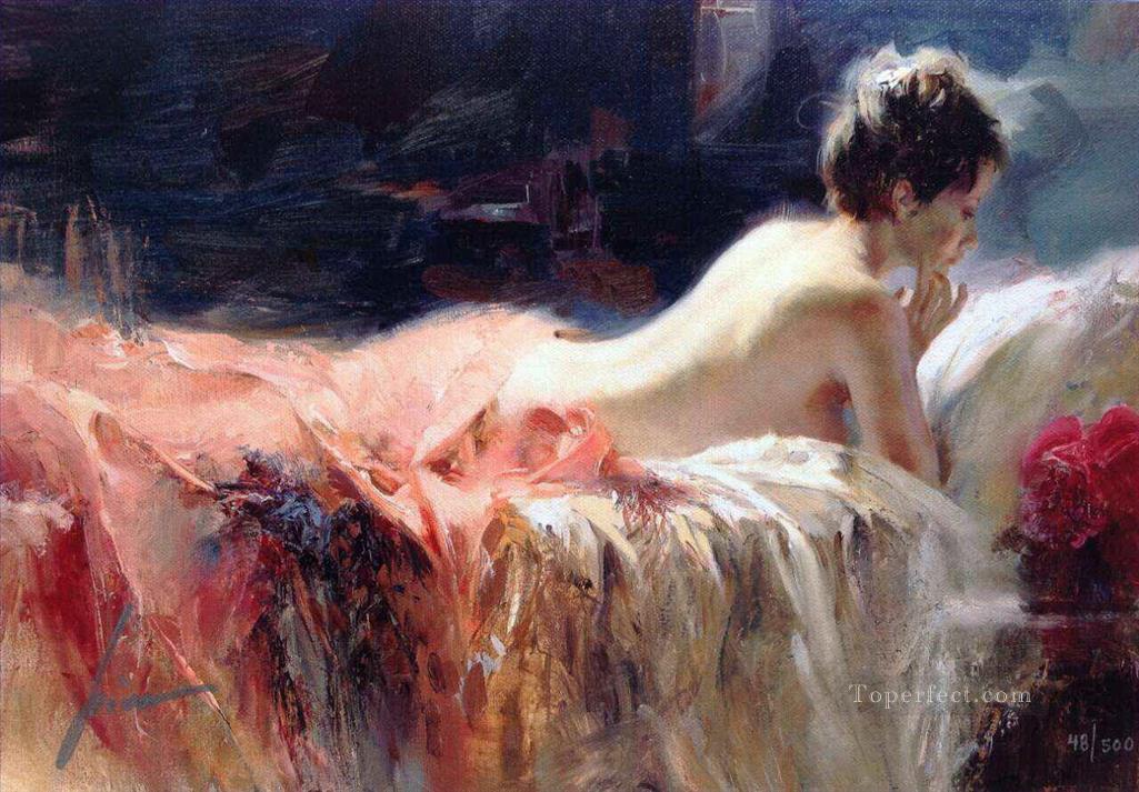 Soft Light Pino Daeni beautiful woman lady Oil Paintings